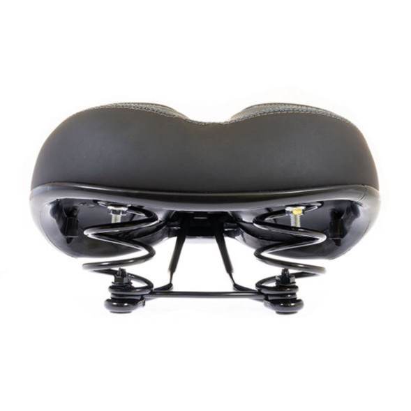 Седло велосипедное Hongfei HF-AZ-5555-02-BKG, 250x210 мм, комфортное, с пружинами, черно-серое
