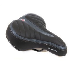 Седло велосипедное Hongfei HF-AZ-5555-02-BKG, 250x210 мм, комфортное, с пружинами, черно-серое