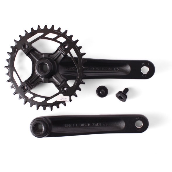 Система шатунов велосипедная Prowheel CHARM PD04S(104), Narrow Wide (BCD104), 36T, 175 мм, под квадрат, с болтами, алюминий, без защиты