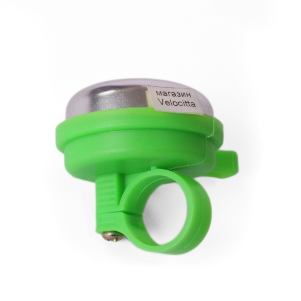 Звонок велосипедный Joy Kie 33AD-03 &amp;quot;Панцирь&amp;quot;, основание из пластика, зеленый