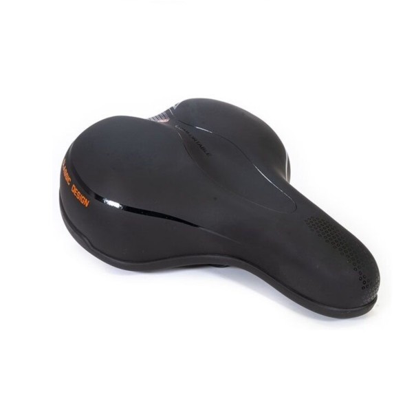 Седло велосипедное HF-TX-6520, 265х205 мм, GEL, Elastomer, с гелевыми вставками, с катафотом, черный