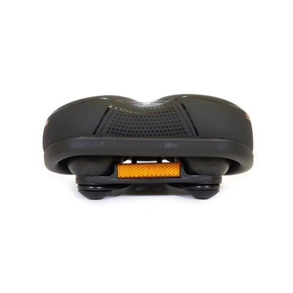 Седло велосипедное HF-TX-6520, 265х205 мм, GEL, Elastomer, с гелевыми вставками, с катафотом, черный