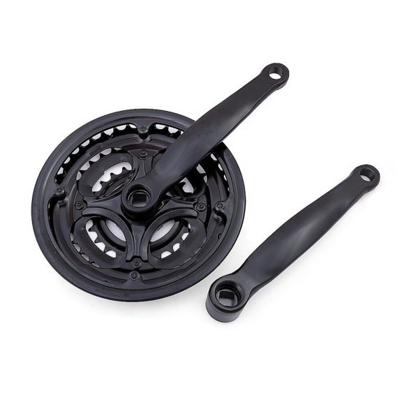 Система шатунов велосипедная Golden Swallow HDL-S305, 170 мм, 42/32/22Т, 9/16&amp;quot;, сталь, с защитой звезд, Black