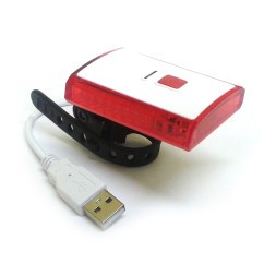 Велофонарь задний Jokie XC-142, аккумуляторный, 300 mAh, LiPo 3.7 V, USB кабель, 3 LED, Box