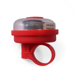Звонок велосипедный Joy Kie 33AD-03 (Панцирь), пластик/алюминий, база красная