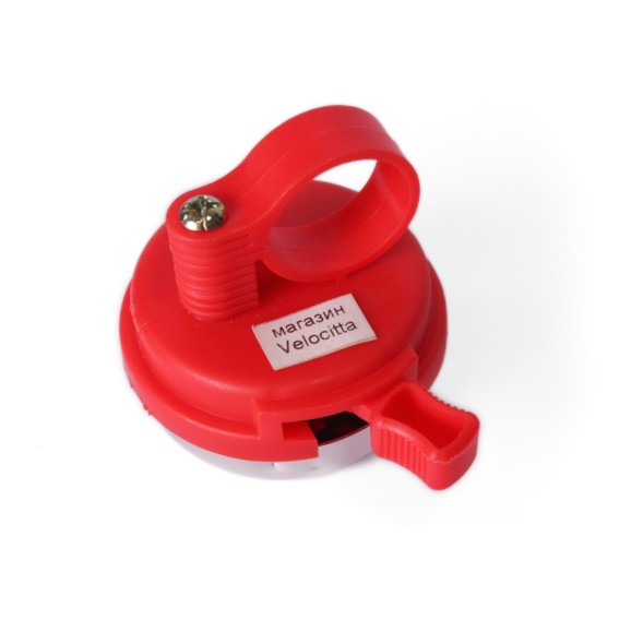 Звонок велосипедный Joy Kie 33AD-03 (Панцирь), пластик/алюминий, база красная