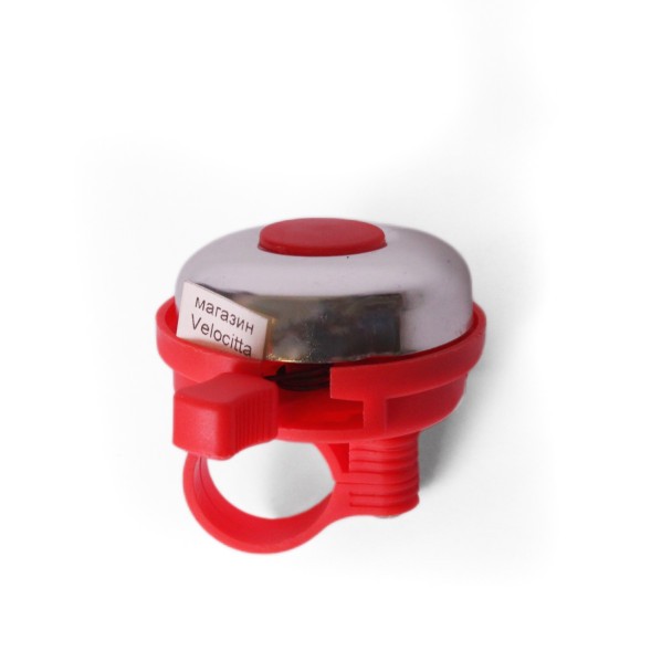 Звонок велосипедный Joy Kie 33AD-03 (Панцирь), пластик/алюминий, база красная