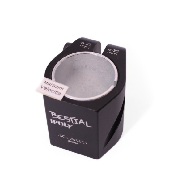 Зажим с проставкой Bestial Wolf Squared 141, на 2 винта, 32-35 мм, чёрный