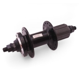 Втулка велосипедная Wang Zheng WZ-A282R black-32, задняя, алюмин., под диск 6 болтов, под кассету 8/10ск., на гайках, 32 отверстия, ось 3/8&amp;quot;х135x175 мм, б/уп.