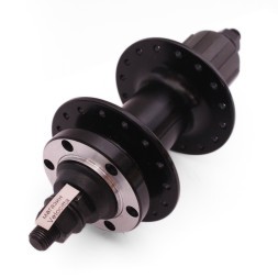 Втулка велосипедная Wang Zheng WZ-A282R black-32, задняя, алюмин., под диск 6 болтов, под кассету 8/10ск., на гайках, 32 отверстия, ось 3/8&amp;quot;х135x175 мм, б/уп.