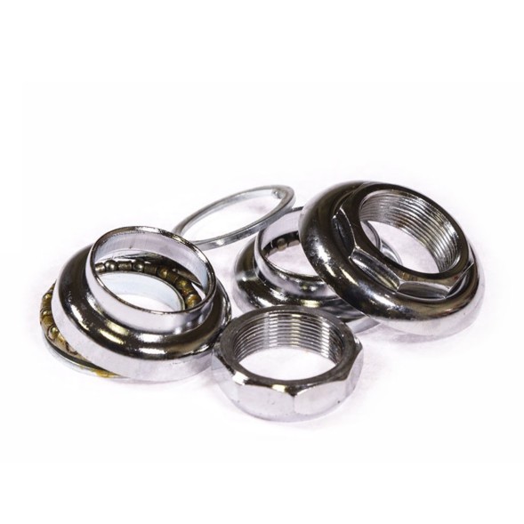 Рулевая колонка HP02-UCP, 1&amp;quot;, резьбовая, EC 30/25.4-24T, EC 30/27, подшипники 5/32&amp;quot;x16- 2шт, высота 36-38 мм, хром