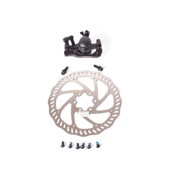 Комплект дискового тормоза Rush (Radius), круглая колодка 160/180 мм, ротор 160 мм+суппорт+болты