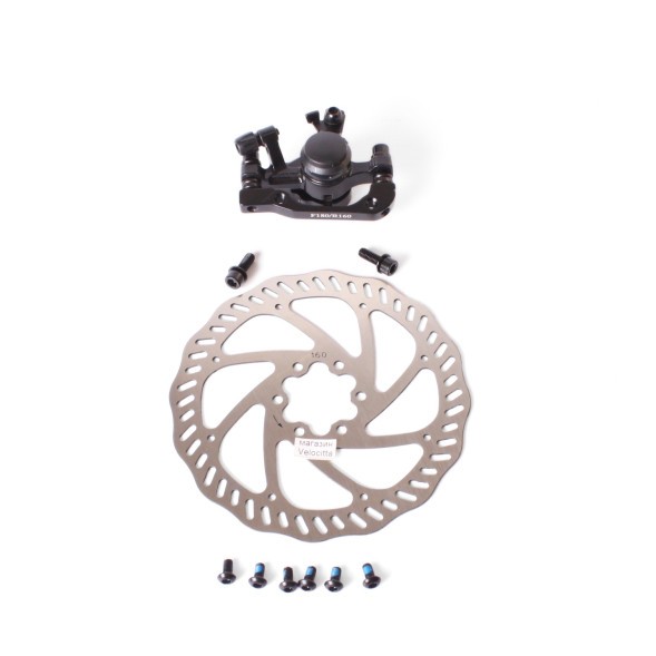 Комплект дискового тормоза Rush (Radius), круглая колодка 160/180 мм, ротор 160 мм+суппорт+болты