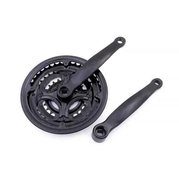 Система велосипедная Saiguan DC-304D, 170 мм, звезды: 48/38/28Т, 9/16&amp;quot;, D-EDх3, стальные шатуны, с защитой, черный