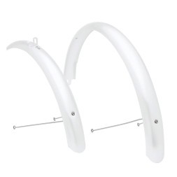 Крылья велосипедные 28&amp;quot;, полноразмерные, набор переднего/заднего, шир. 55 мм, стальные, White