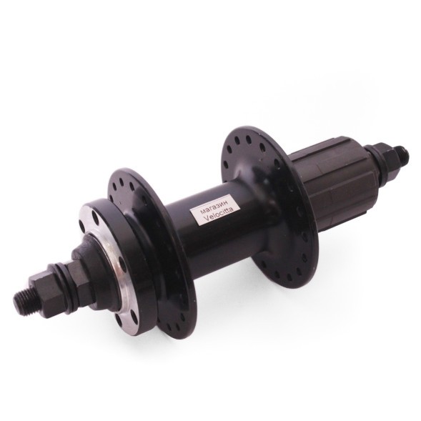 Втулка задняя WZ-A282R black, алюмин., под диск 6 болтов, под кассету 8/10 скоростей, с гайками, 36 отверстий, ось 3/8&amp;quot;х135x175 мм, торг. уп.