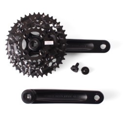 Система велосипедная Prowheel BURNER-301-N, шатун 175 мм, 42/32/22T, квадрат, с болтами, алюминий, без защиты