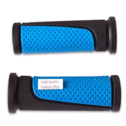 Грипсы велосипедные 90 мм, 2-х компонентные, термопластичная резина, синий