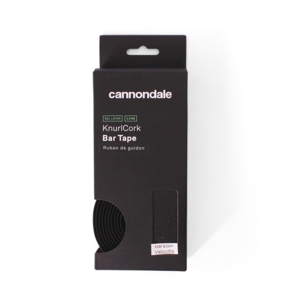 Обмотка велоруля Cannondale KnurlCork Bar Tape, 200х3 см, черный
