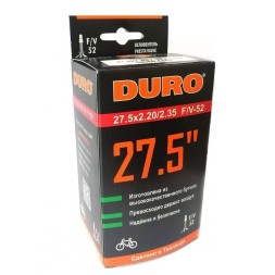 Велосипедная камера Duro 27.5x2.20/2.35, Presta F/V-52 мм, бутил
