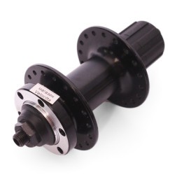 Втулка велосипедная WZ-A282RQ black, задняя, алюминиевая, под диск 6 болтов, под кассету 8/10 скор., с эксцентриком, 36 отверстий, ось 3/8&amp;quot;х135x145 мм, box