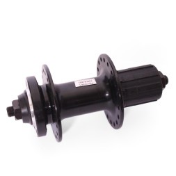 Втулка велосипедная WZ-A282RQ black, задняя, алюминиевая, под диск 6 болтов, под кассету 8/10 скор., с эксцентриком, 36 отверстий, ось 3/8&amp;quot;х135x145 мм, box