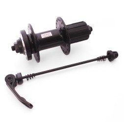 Втулка велосипедная WZ-A282RQ black, задняя, алюминиевая, под диск 6 болтов, под кассету 8/10 скор., с эксцентриком, 36 отверстий, ось 3/8&amp;quot;х135x145 мм, box