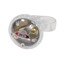 Звонок велосипедный Nuvo n+1-B898BP, механический, Ø 36 мм, латунь/пластик, прозрачный