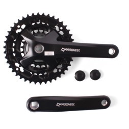 Система шатунов велосипедная Prowheel MPE-301, 170 мм, 42/32/22T, квадрат, алюминиевый, черный, без защиты