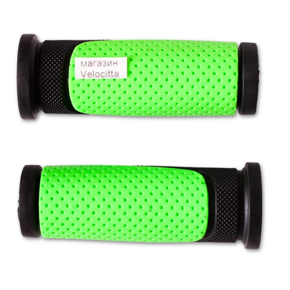 Грипсы велосипедные 90 мм, резиновые, 2-х компонентные, зеленый