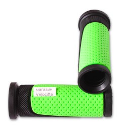 Грипсы велосипедные 90 мм, резиновые, 2-х компонентные, зеленый