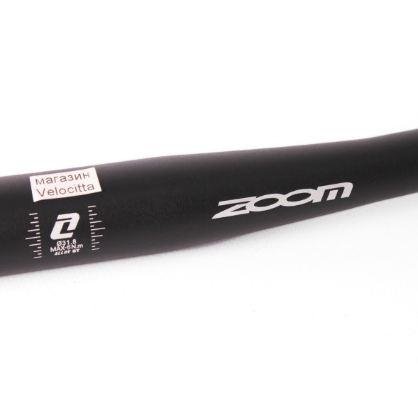 Руль велосипедный ZOOM-320BT, MTB, 700 мм, посадка Ø 31,8 мм, свип 5°, баттированный алюминий AL6061-T6, черный