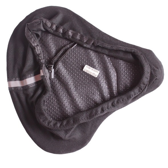 Чехол для широкого седла, 290х270 мм, гелевый, черно-серый