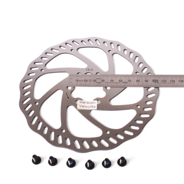 Комплект дискового тормоза Rush (Radius) 160 мм, круглая колодка 160/180 мм, (ротор+суппорт+болты)