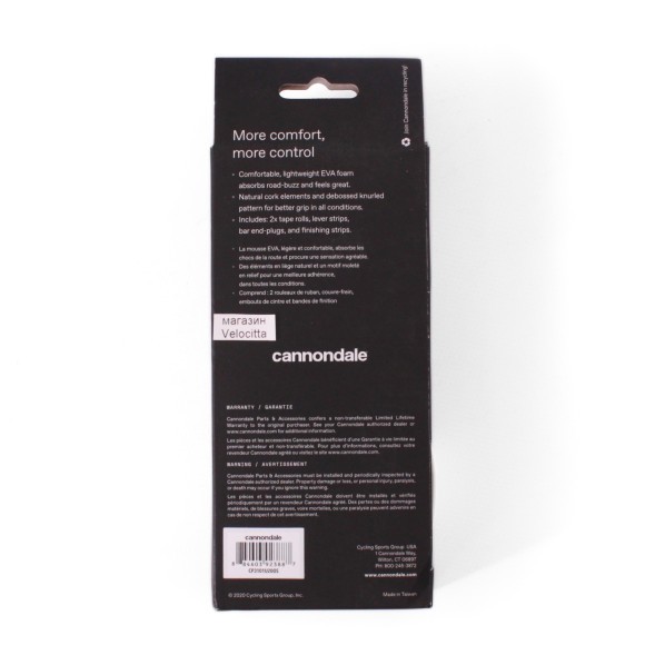 Обмотка руля Cannondale KnurlCork Bar Tape, 2000х30 мм, белый