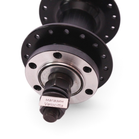 Велосипедная втулка Wang Zheng WZ-A208R black-32, задняя, ось 3/8&amp;quot;х135x175 мм, ALU, под диск 6 болтов, под трещотку, на гайках, 32 отверстия, б/уп.