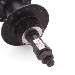 Велосипедная втулка Wang Zheng WZ-A208R black-32, задняя, ось 3/8&amp;quot;х135x175 мм, ALU, под диск 6 болтов, под трещотку, на гайках, 32 отверстия, б/уп.