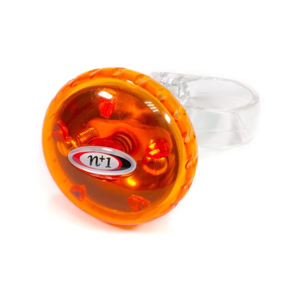 Велозвонок Nuvo n+1-B898BP, механический, диаметр 36 мм, латунь/пластик, прозрачный/желтый