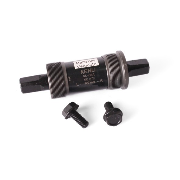 Каретка велосипедная Kenli KL-08A, под квадрат, 68/122 мм, резьба 1.37&amp;quot;, сталь