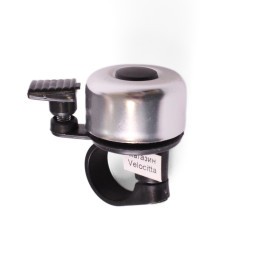 Звонок для велосипеда 11A-06, мини, алюминий/пластик, серебристый