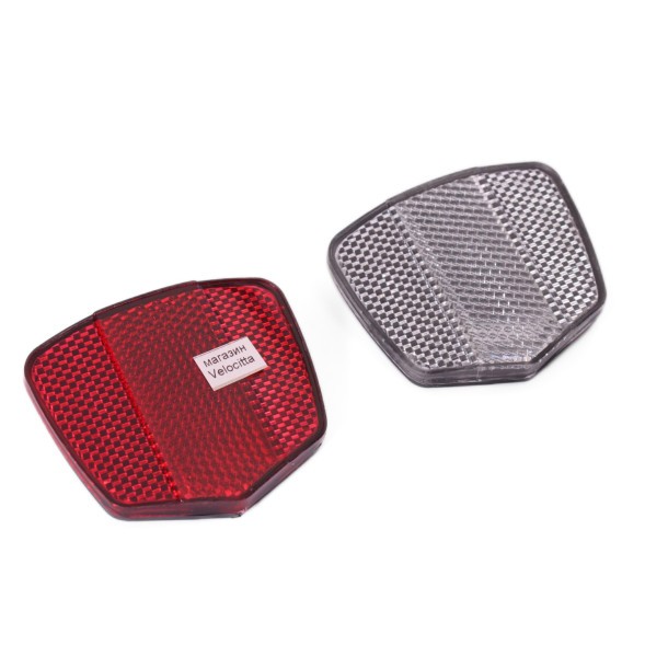 Отражатели на велосипед HL-R02, 70x60 мм, передний+задний, комплект