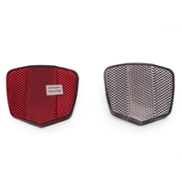 Отражатели на велосипед HL-R02, 70x60 мм, передний+задний, комплект