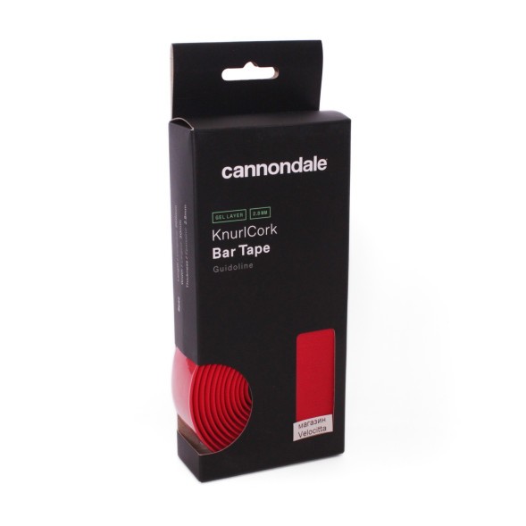 Лента на руль Cannondale KnurlCork Bar Tape, 200х3 см, красный