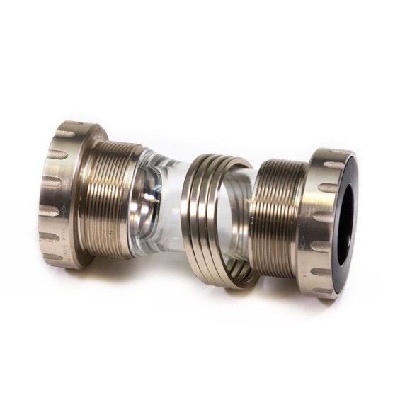 Каретка-картридж Neco BB-401, под стакан 68/73 мм, с внешними пром.подшипниками, Hollowtech 2, BC1.37”X24T BB, для вала Ø24 мм алюминий/пластик