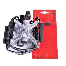 Педали велосипедные Feimin FP-953ZP, MTB, 107x96 мм, ось 9/16", алюминиевые, на промподшипниках, черный/серебр