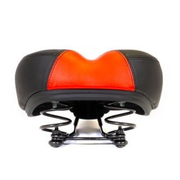 Седло велосипедное Hongfei HF-AZ-6018-0-RBK, 260x180 мм, комфорт, пружинное, красно-черное