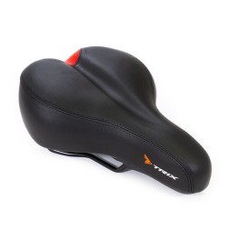 Седло велосипедное Hongfei HF-AZ-6018-0-RBK, 260x180 мм, комфорт, пружинное, красно-черное