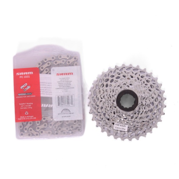 Группсэт Sram Power Pack, кассета PG-1030, 11-32T, + цепь PC-1031, 10 скоростей, 114 звеньев