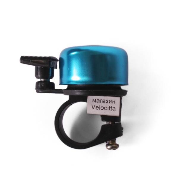 Звонок велосипедный 11A-09, алюминий/пластик, мини, черно-синий