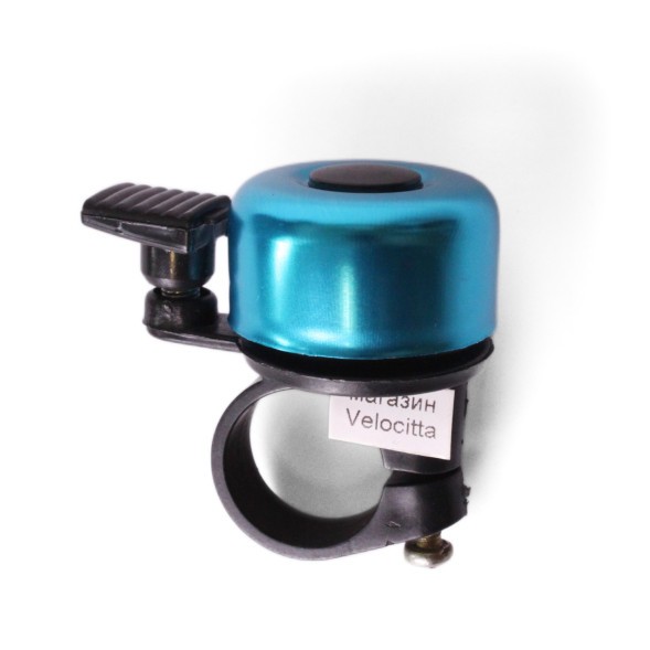 Звонок велосипедный 11A-09, алюминий/пластик, мини, черно-синий